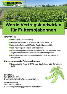 Werde Vertragslandwirt/in für Futtersojabohnen