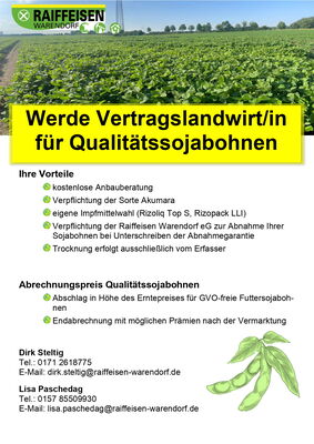 Werde Vertragslandwirt/in für Qualitätssojabohnen