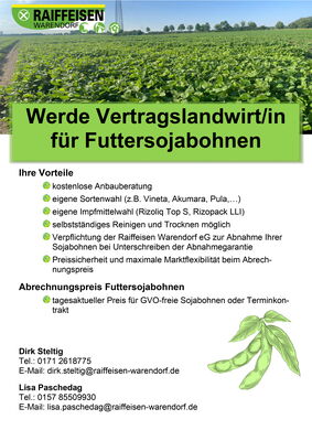 Werde Vertragslandwirt/in für Futtersojabohnen